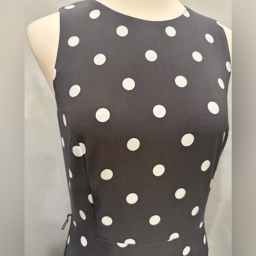 Ralph Lauren Gray Polka Dot Midi Dress - Picture 3 of 6